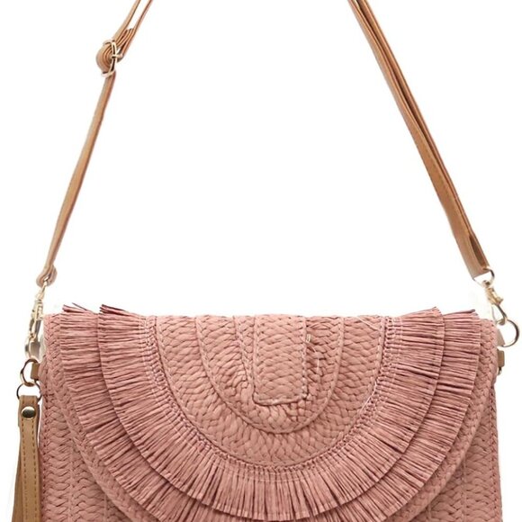 Lightweight Straw Crossbody Clutch - Roomy Summer Accessory for Any Occasion - Picture 3 of 7
